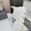 Prada White Pebbled Leather Chunky Dad Sneaker