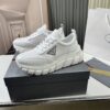 Prada White Pebbled Leather Chunky Dad Sneaker
