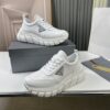Prada White Pebbled Leather Chunky Dad Sneaker