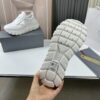 Prada White Pebbled Leather Chunky Dad Sneaker