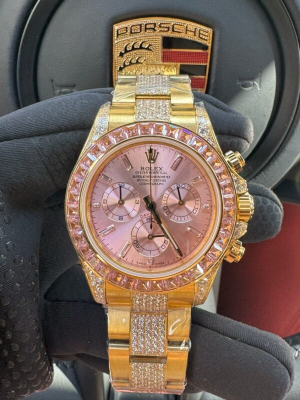 ROLEX Rolex diamond studded ring universe calculator Daytona series automatic mechanical movement 100 meters waterproof