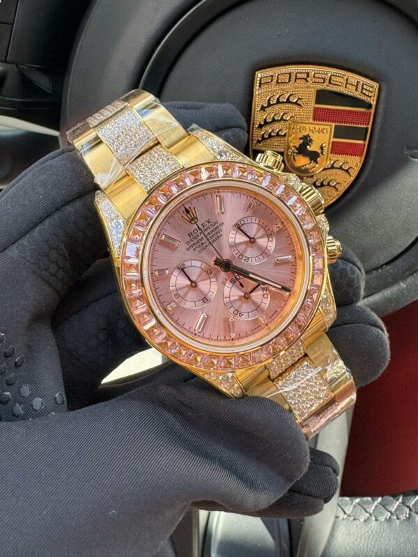 ROLEX Rolex diamond studded ring universe calculator Daytona series automatic mechanical movement 100 meters waterproof