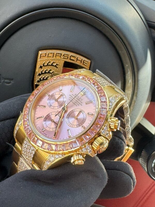 ROLEX Rolex diamond studded ring universe calculator Daytona series automatic mechanical movement 100 meters waterproof