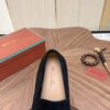 sy_no_CA6AC1A3388513C577A79FE101698881_5 Loro Piana Black Suede Metal-Buckle Loafers