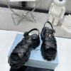 sy_no_CBE74BEF0A80EACA11D3EC219F2ED384_3 Prada Black Woven Roman Gear Platform Sandal