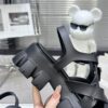 sy_no_CBE74BEF0A80EACA11D3EC219F2ED384_5 Prada Black Woven Roman Gear Platform Sandal
