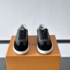 sy_no_CC143FCF1F1E0E700F7773F1B0AAEF7E_1 Louis Vuitton Black Monogram Print Gold-Heel Low-Top Sneaker