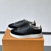 sy_no_CC143FCF1F1E0E700F7773F1B0AAEF7E_2 Louis Vuitton Black Monogram Print Gold-Heel Low-Top Sneaker