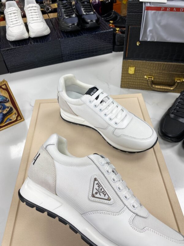 sy_no_CC93027CCC24BD9EB1C3D07F0C664549_4 Prada White Mesh Leather Triangle Trainer