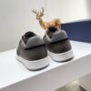 Dior Grey Pebbled Leather Embossed Oblique Low-Top Sneaker