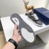 Dior Grey Pebbled Leather Embossed Oblique Low-Top Sneaker