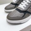 Dior Grey Pebbled Leather Embossed Oblique Low-Top Sneaker