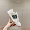 sy_no_CCC25340C232CDBDDCC485BCFE930C92_0 Gucci Screener Sneaker in White Leather with Pink & Green Details
