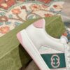 sy_no_CCC25340C232CDBDDCC485BCFE930C92_2 Gucci Screener Sneaker in White Leather with Pink & Green Details