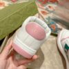 sy_no_CCC25340C232CDBDDCC485BCFE930C92_5 Gucci Screener Sneaker in White Leather with Pink & Green Details