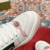 sy_no_CCC25340C232CDBDDCC485BCFE930C92_6 Gucci Screener Sneaker in White Leather with Pink & Green Details