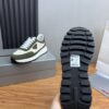 Prada White-Green Mesh Suede-Spliced Triangle Tag Low-Top Sneaker