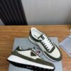 Prada White-Green Mesh Suede-Spliced Triangle Tag Low-Top Sneaker