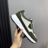 Prada White-Green Mesh Suede-Spliced Triangle Tag Low-Top Sneaker