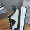 Prada White-Green Mesh Suede-Spliced Triangle Tag Low-Top Sneaker