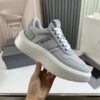 Prada Grey Mesh Leather Chunky Sole Sneaker