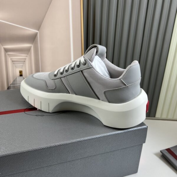 Prada Grey Mesh Leather Chunky Sole Sneaker