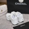 Chanel All-White Leather Low-Top Sneaker with Tonal CC Logo and White Outsole