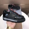 sy_no_CE1D3197B403FF3C2CA06A4D1C72B2FB_4 Prada Black Patent Mesh Red Tongue Platform Sneaker