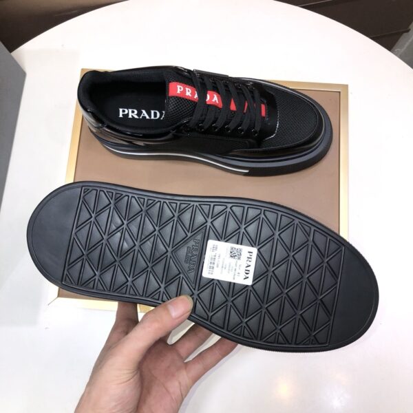 sy_no_CE1D3197B403FF3C2CA06A4D1C72B2FB_5 Prada Black Patent Mesh Red Tongue Platform Sneaker