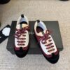 sy_no_CE4EAE4E3A6DFD8E8BDE72E1B996287E_2 Chanel Burgundy and Beige Low-Top Sneaker with Black Suede and CC Logo