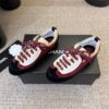 sy_no_CE4EAE4E3A6DFD8E8BDE72E1B996287E_3 Chanel Burgundy and Beige Low-Top Sneaker with Black Suede and CC Logo