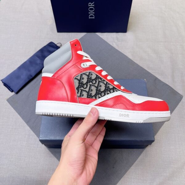 Dior Red-White Spliced B27 High-Top Sneaker