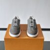Louis Vuitton Dark Grey Monogram Print Silver-Heel Low-Top Sneaker
