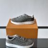 Louis Vuitton Dark Grey Monogram Print Silver-Heel Low-Top Sneaker