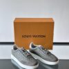 Louis Vuitton Dark Grey Monogram Print Silver-Heel Low-Top Sneaker
