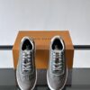Louis Vuitton Dark Grey Monogram Print Silver-Heel Low-Top Sneaker