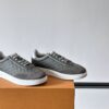 Louis Vuitton Dark Grey Monogram Print Silver-Heel Low-Top Sneaker