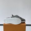 Louis Vuitton Dark Grey Monogram Print Silver-Heel Low-Top Sneaker