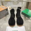 sy_no_CF2365C7D325D2EBCC2D580774029DC3_1 Bottega Veneta Black Suede Intrecciato High-Top Workwear Boots