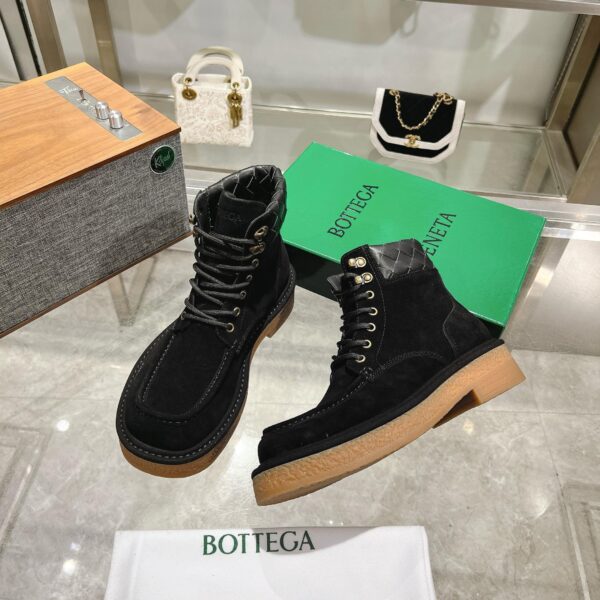 sy_no_CF2365C7D325D2EBCC2D580774029DC3_3 Bottega Veneta Black Suede Intrecciato High-Top Workwear Boots