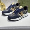 Gucci Navy GG Monogram Web Stripe Low-Top Sneaker