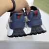Gucci Navy GG Monogram Web Stripe Low-Top Sneaker
