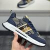 Gucci Navy GG Monogram Web Stripe Low-Top Sneaker