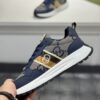 Gucci Navy GG Monogram Web Stripe Low-Top Sneaker