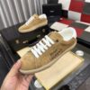 sy_no_D207FAA932C664219A3332212C43BC46_4 Saint Laurent Tan Suede White Heel Low-Top Sneaker