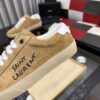 sy_no_D207FAA932C664219A3332212C43BC46_6 Saint Laurent Tan Suede White Heel Low-Top Sneaker