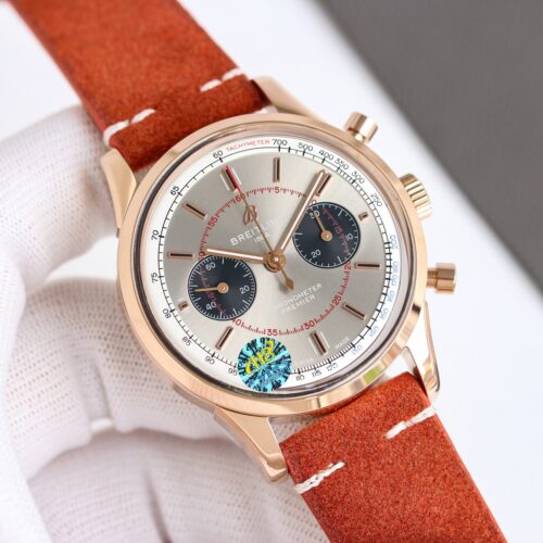 sy_no_D4055A47DFE5471213E0FE5E8A43116B_0 BREITLING Breitling automatic mechanical movement 100 meter waterproof men's watch Swiss coffee dial leather strap