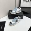 sy_no_D424E62A710CB81066D5EC9BBB4216D9_1 Chanel Light Blue and White Low-Top Sneaker with Suede Detailing and Black CC Logo