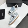 sy_no_D424E62A710CB81066D5EC9BBB4216D9_4 Chanel Light Blue and White Low-Top Sneaker with Suede Detailing and Black CC Logo
