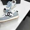 sy_no_D424E62A710CB81066D5EC9BBB4216D9_5 Chanel Light Blue and White Low-Top Sneaker with Suede Detailing and Black CC Logo